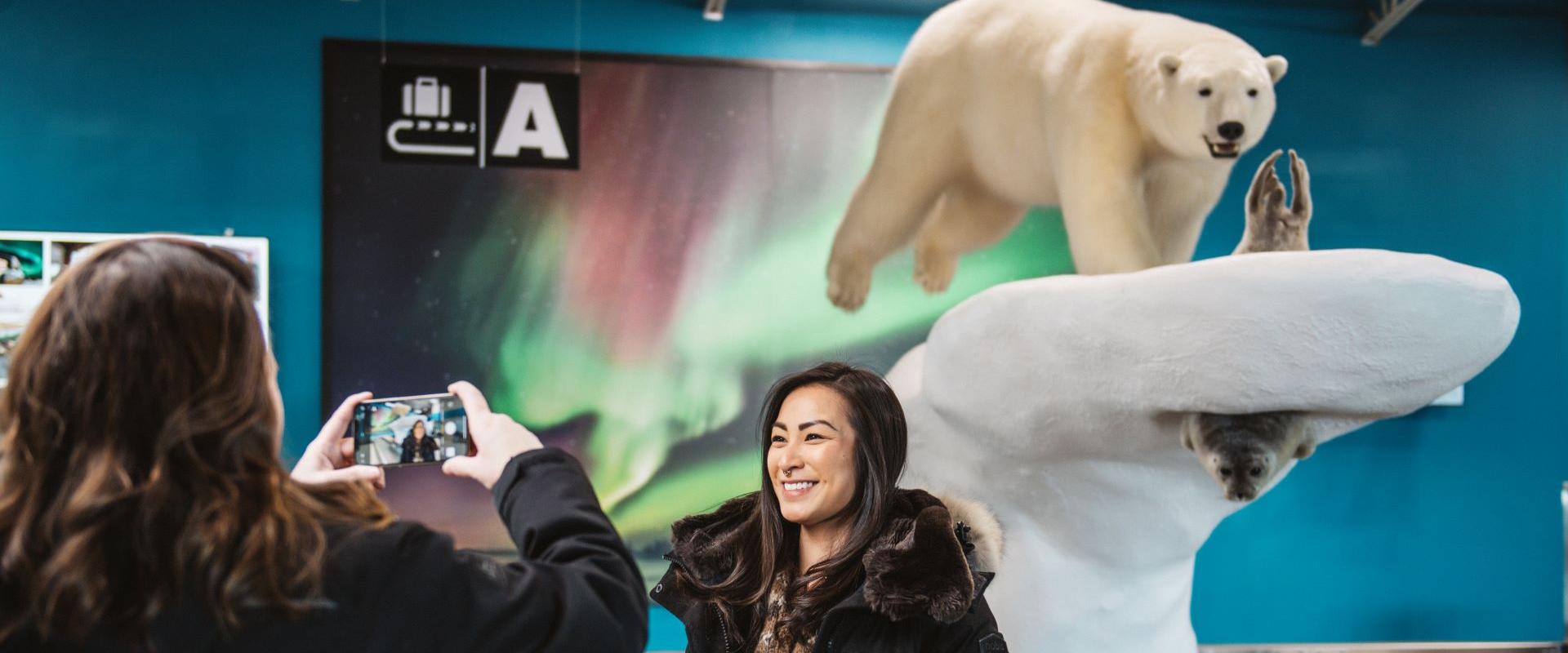 Image of someone taking a picture in front of polar