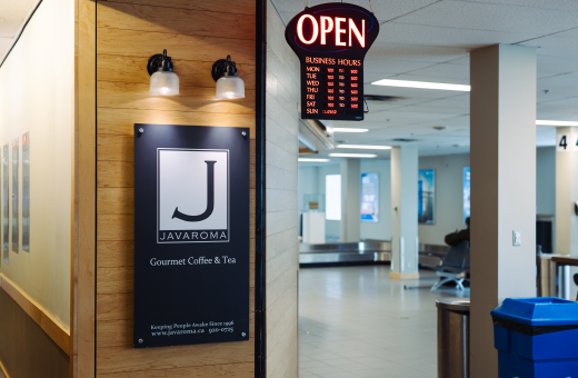 Javaroma - Open sign